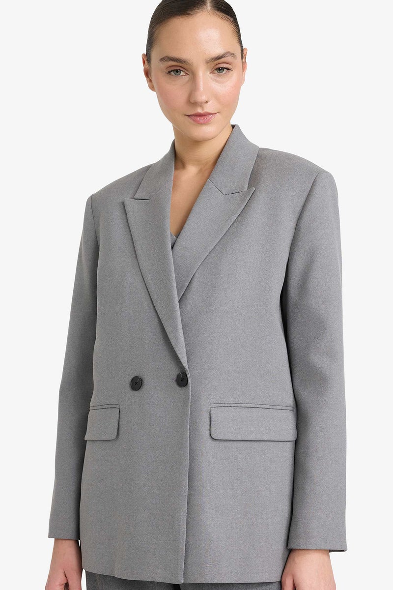 DeFacto Grey Woman Oversize Fit Blazer Casual - Image 1